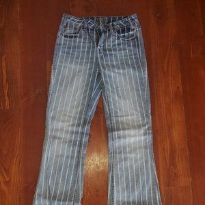 Rock & Roll Denim High Rise Pin Stripe Trouser